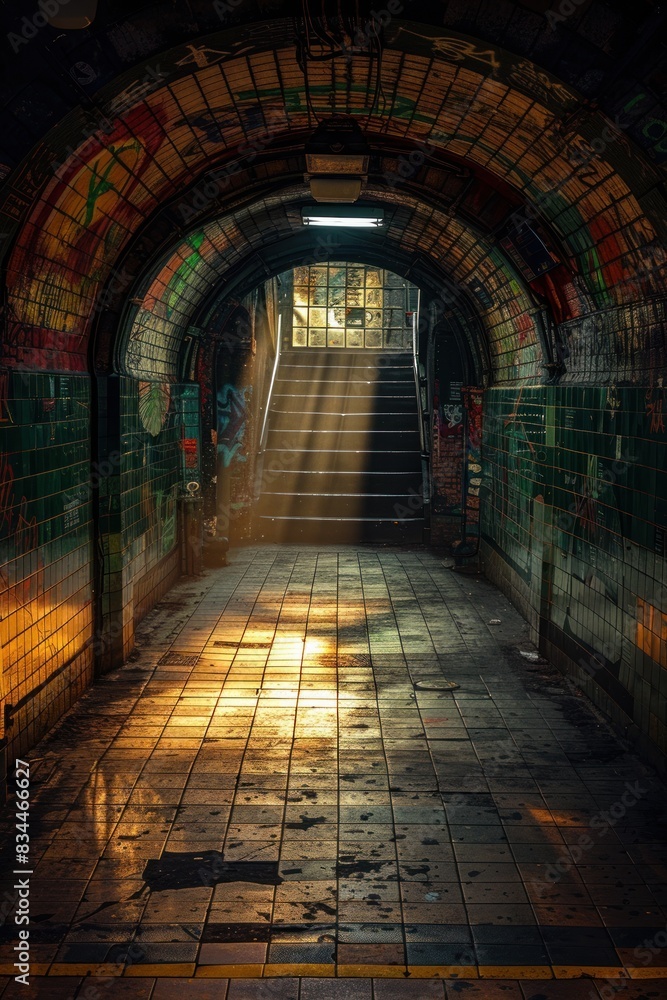 Vibrant Street Art Juxtaposed with Clean Lines in Subway Station PopUp Shop Vibrant Street Art Juxtaposed with Clean Lines in Subway Station PopUp Shop