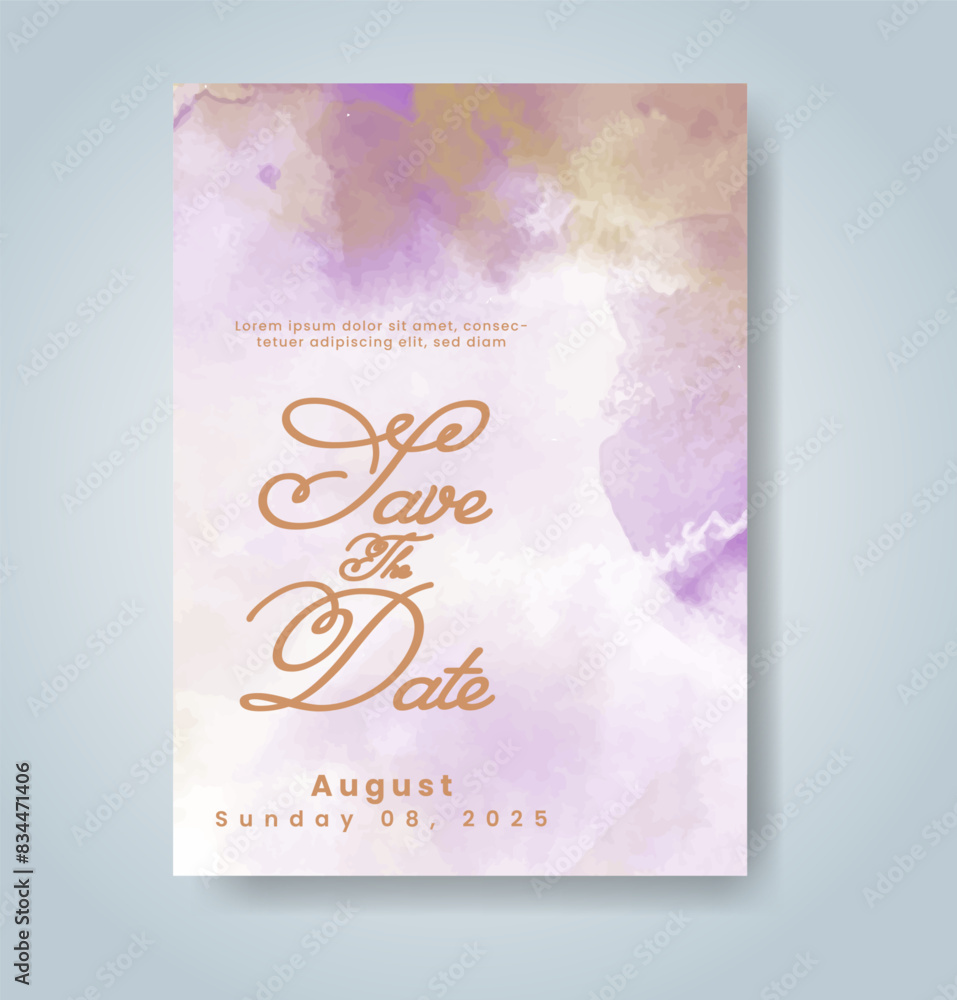 Wedding invitation with abstract watercolor background Wedding invitation with abstract watercolor background