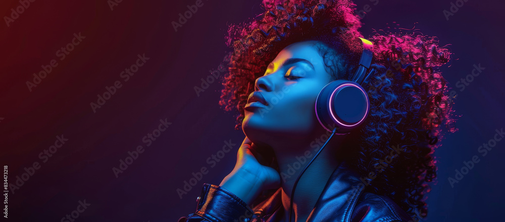 a woman wearing headphones a woman wearing headphones
