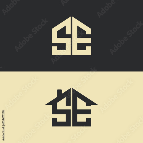 modern letter house and home logo design