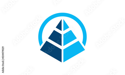 blue pyramid on the cirlce