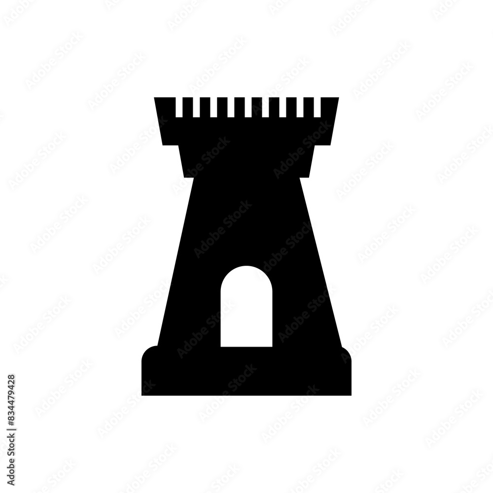 Fortress tower icon. simple black trendy style illustration for web and app on white background..eps