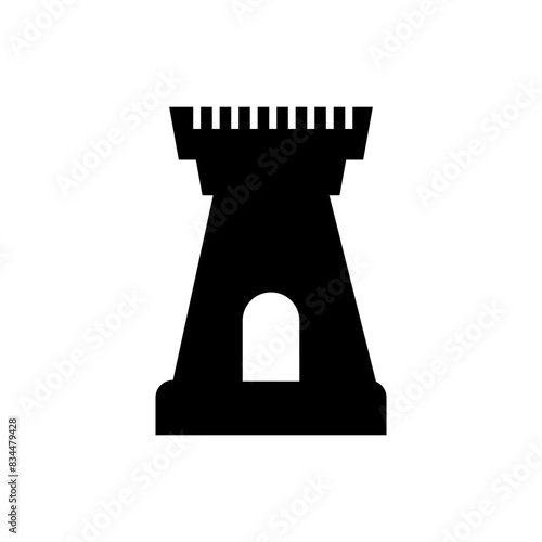 Fortress tower icon. simple black trendy style illustration for web and app on white background..eps