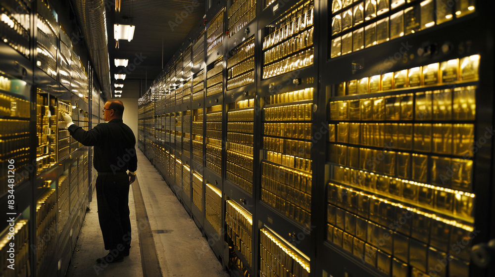 Computers help businessmen manage the logistics of physical gold storage. Computers help businessmen manage the logistics of physical gold storage.