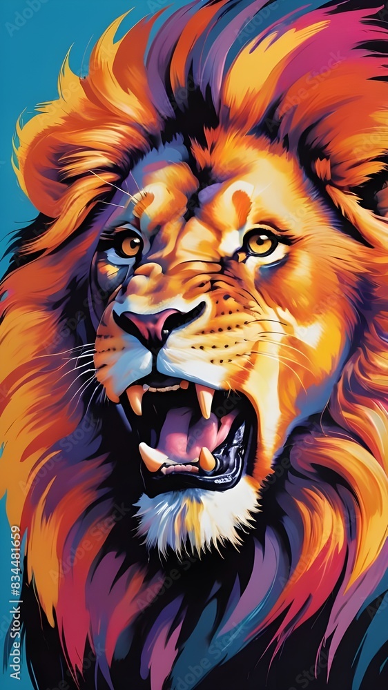 Lion roaring, just the head, oil painting, 8k, hd Lion roaring, just the head, oil painting, 8k, hd