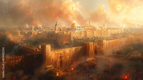 Solomon's Vision Jerusalem Generate an image of King Solomon's vision for the city of Jerusalem including its architecture photo