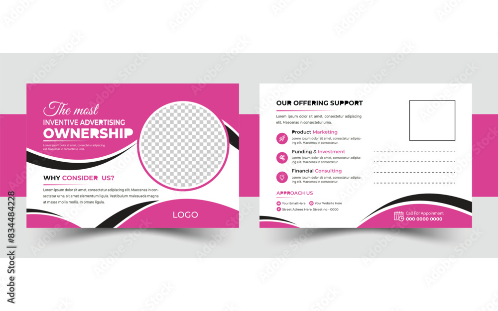 Professional Corporate business post card vector template design. Professional Corporate business post card vector template design.