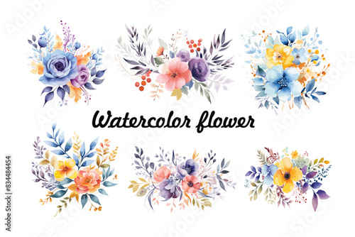 watercolor flower bundle 