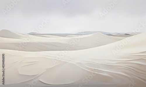 Abstract minimalist painting fine white sand as base intersecting lines in various thicknesses, Ai Generated