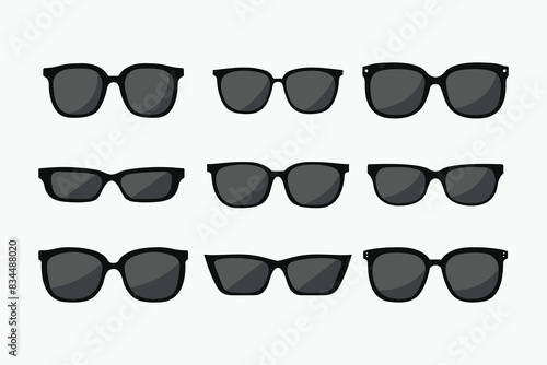 Set of sunglasses in various shapes