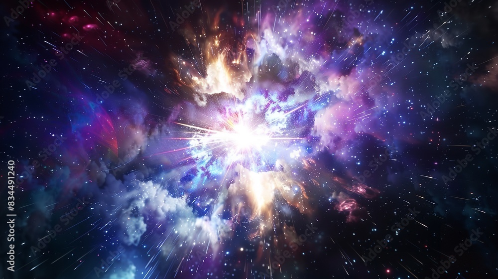 Fototapeta premium Cosmic Nova: Radiant Bursts of Iridescent Colors
