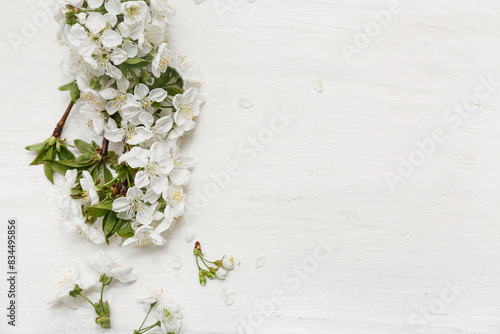 Delicate white cherry bloss...