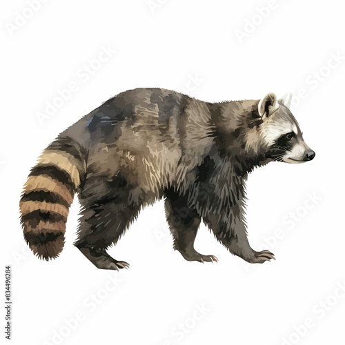 raccoon isolated on white background
