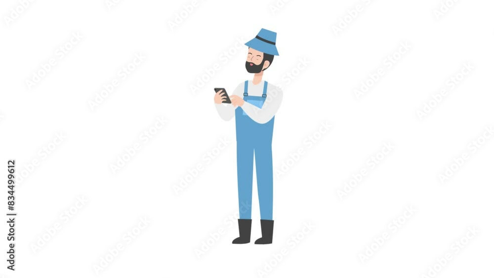 Farmer using mobile Farmer using mobile
