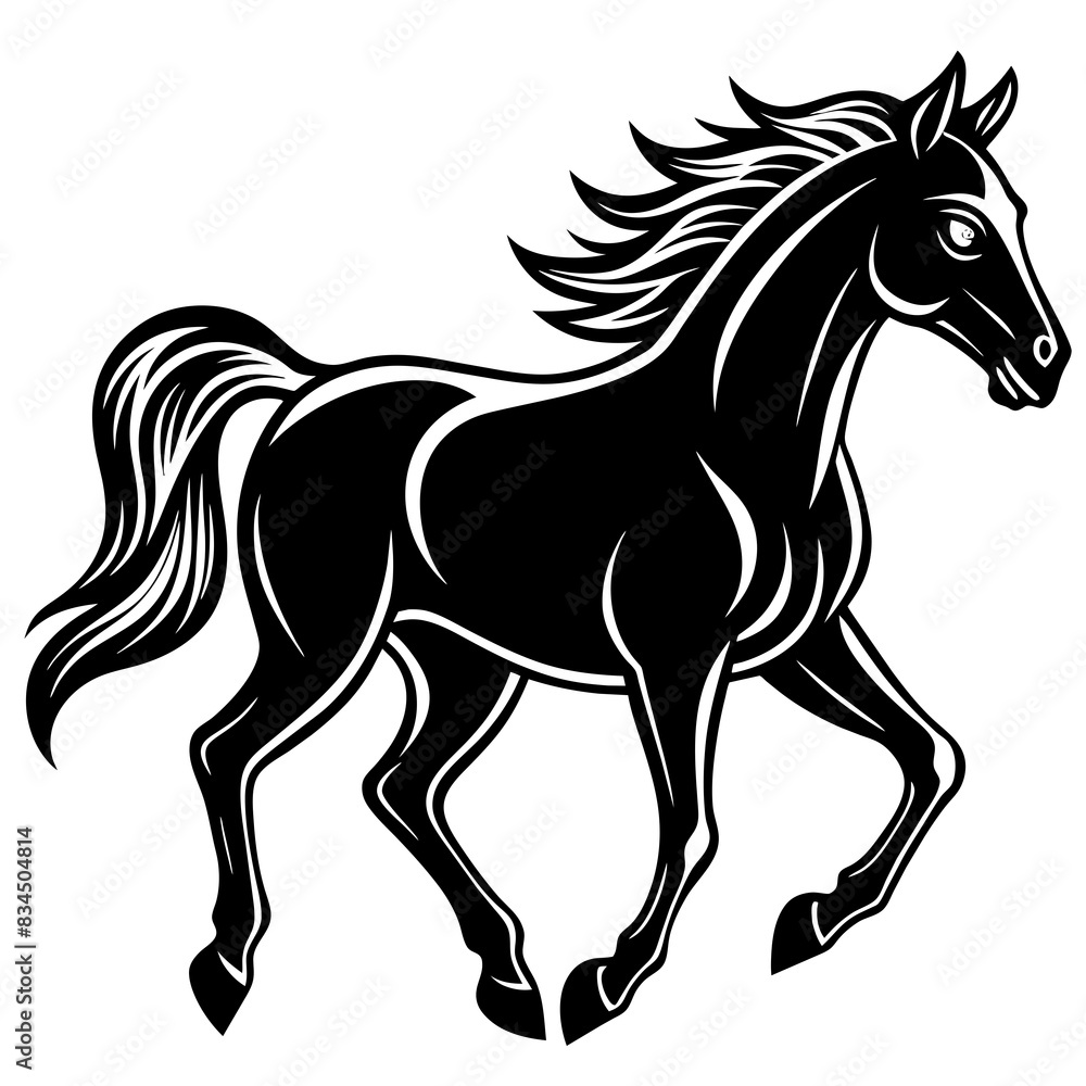horse silhouette isolated on a white background horse silhouette isolated on a white background