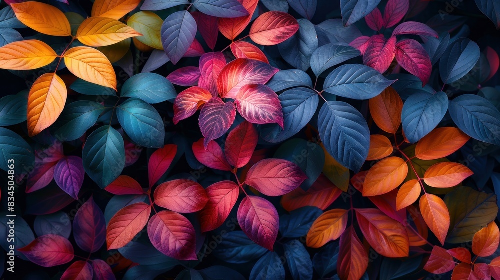 neon leaves and flowers neon leaves and flowers