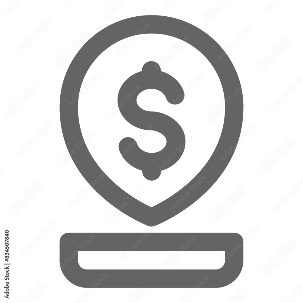 Location bank icon, vector illustration, simple design, best used for web