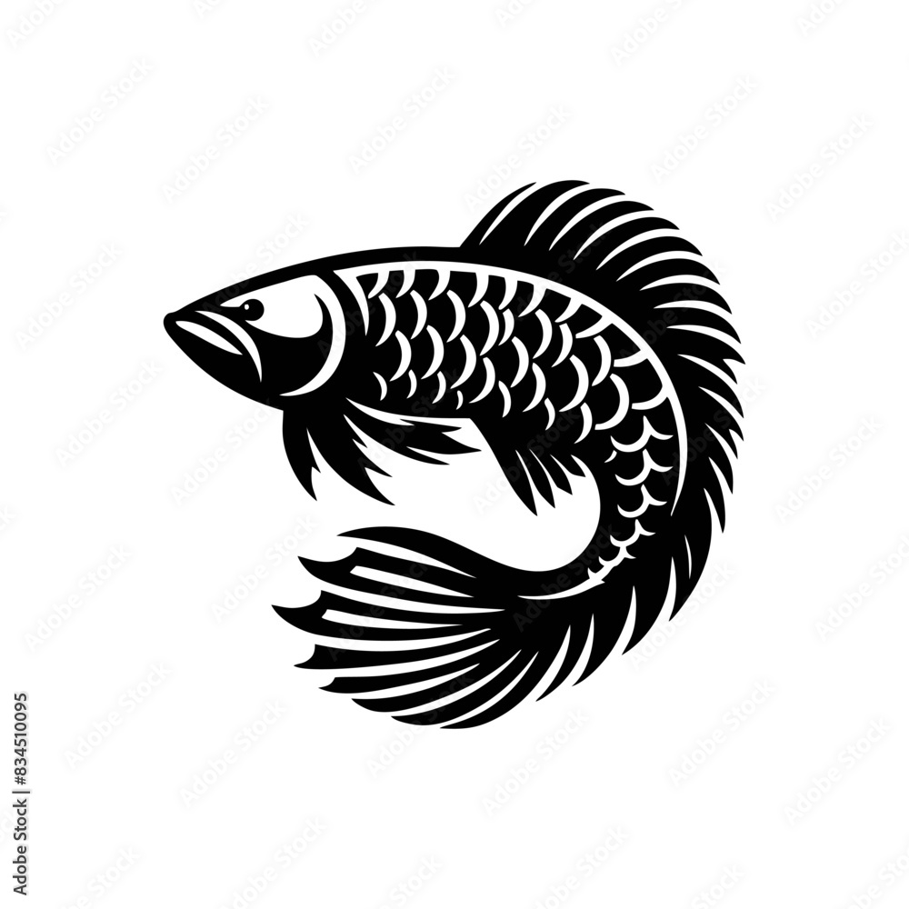 Obraz premium Arowana logo icon. Arowana fish logo vector illustration design
