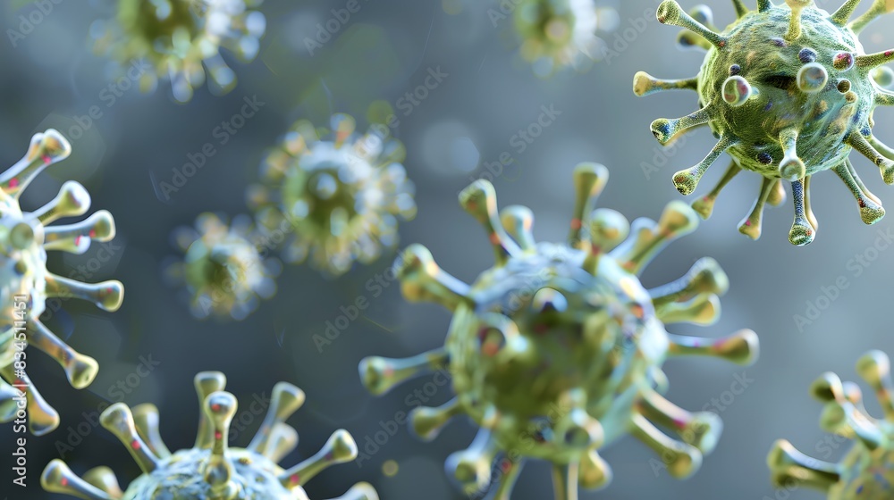 Virus. Abstract 3d virus microbe isolated on blue background. Allergy bacteria, medical healthcare, microbiology concept. Virus. Abstract 3d virus microbe isolated on blue background. Allergy bacteria, medical healthcare, microbiology concept.