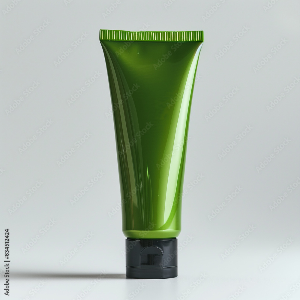 mock up green skin care tube product, white background, Ai Generated Images mock up green skin care tube product, white background, Ai Generated Images