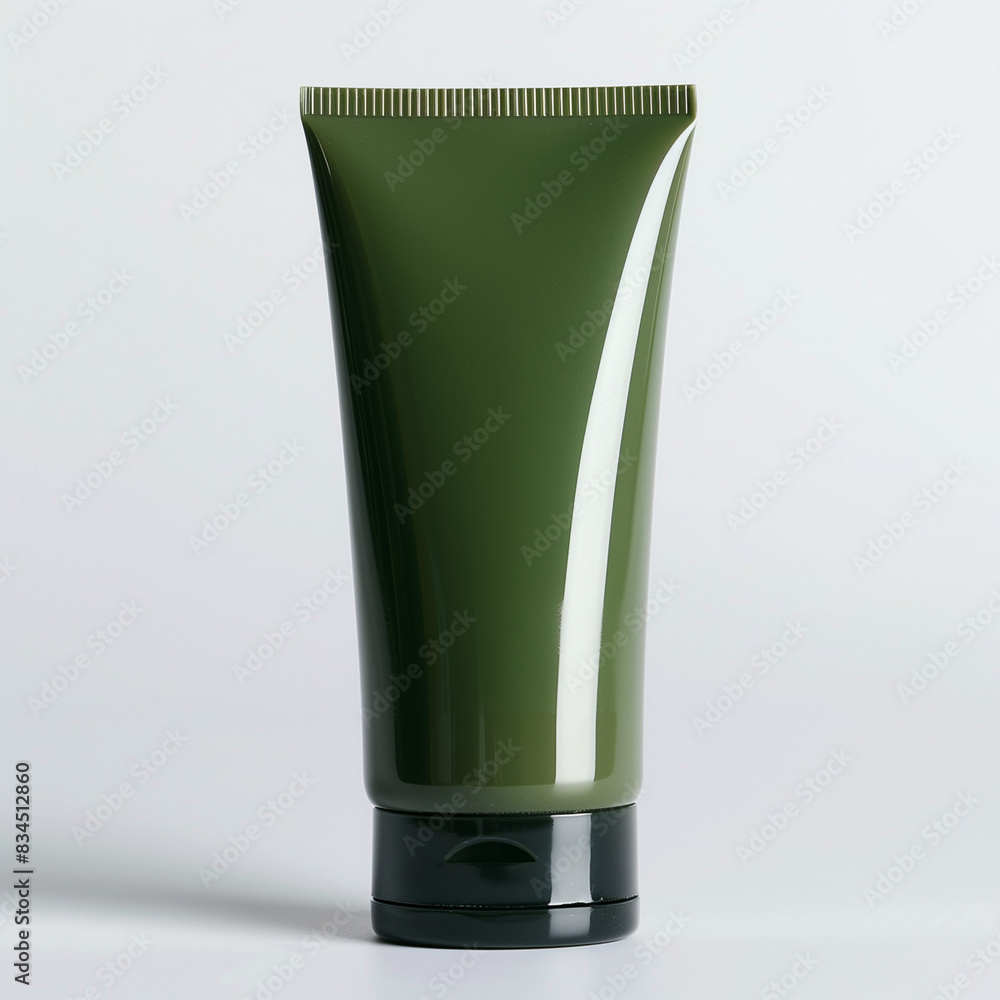 mock up green skin care tube product, white background, Ai Generated Images mock up green skin care tube product, white background, Ai Generated Images