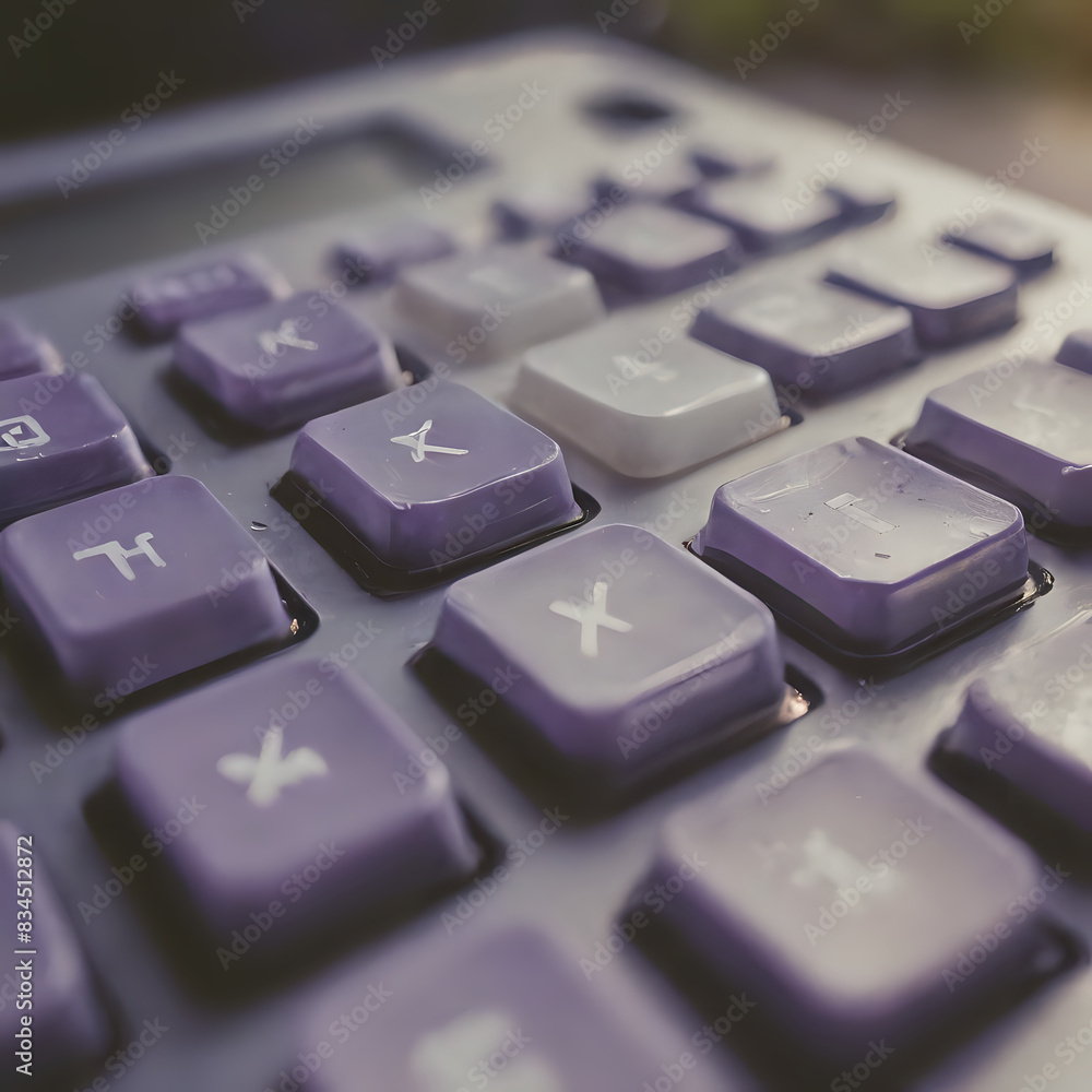 purple keys on a computer keyboard with a blurry background purple keys on a computer keyboard with a blurry background