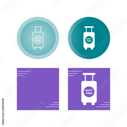 Duty Free Luggage Vector Icon