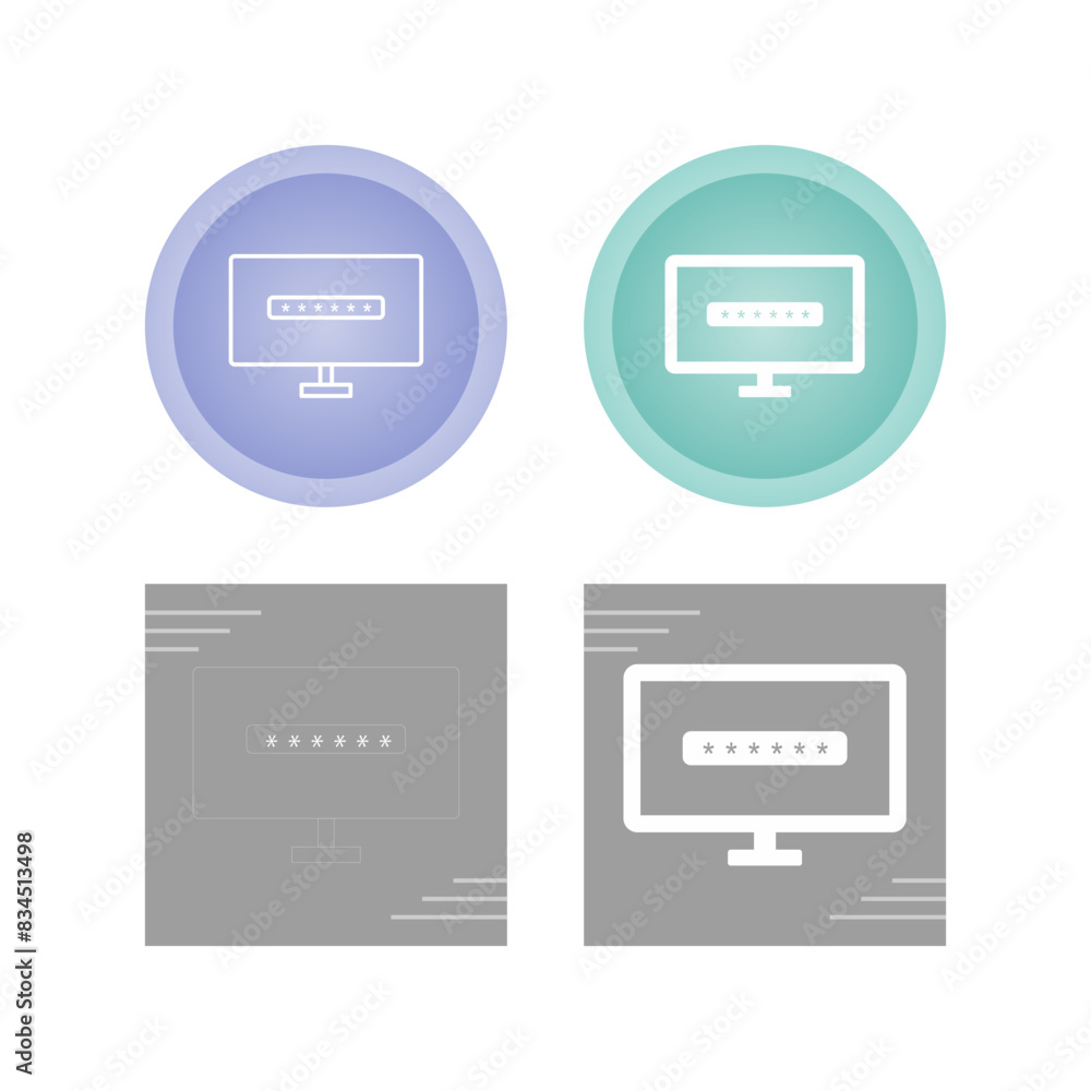 System Password Vector Icon System Password Vector Icon