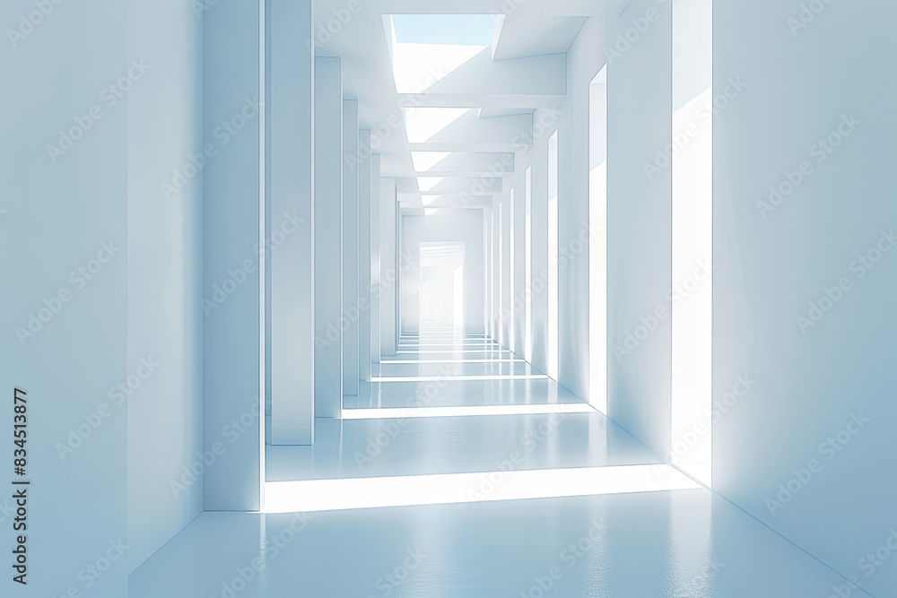 Obraz premium Clean and airy minimalistic architectural background banner with simple geometric designs and abundant natural light