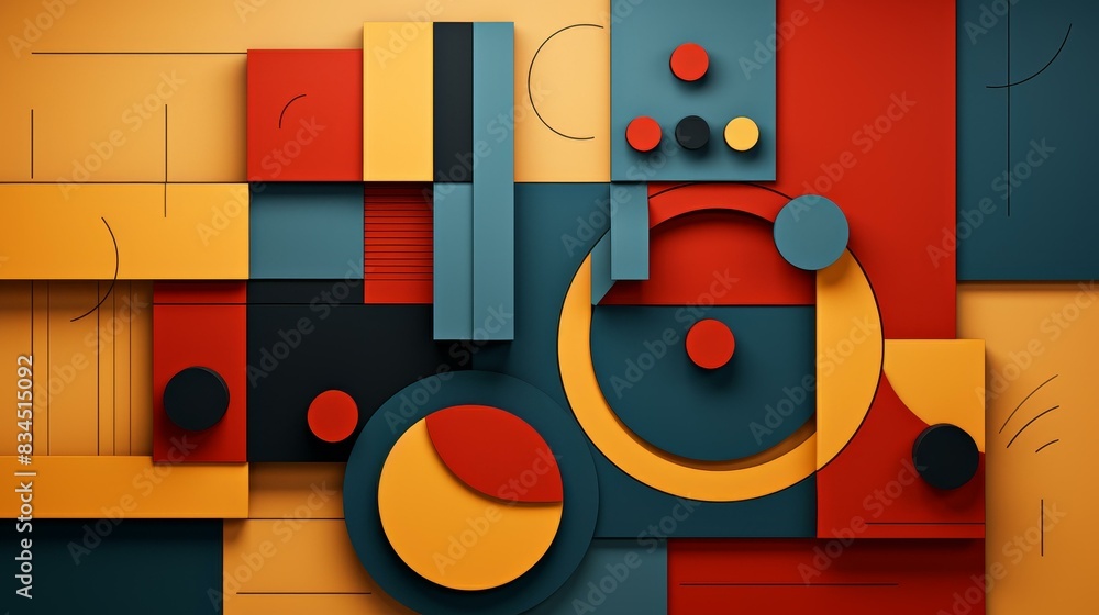Modern abstract checkered design with vibrant colors and intricate geometric shapes in a flat textured illustration. Modern abstract checkered design with vibrant colors and intricate geometric shapes in a flat textured illustration.
