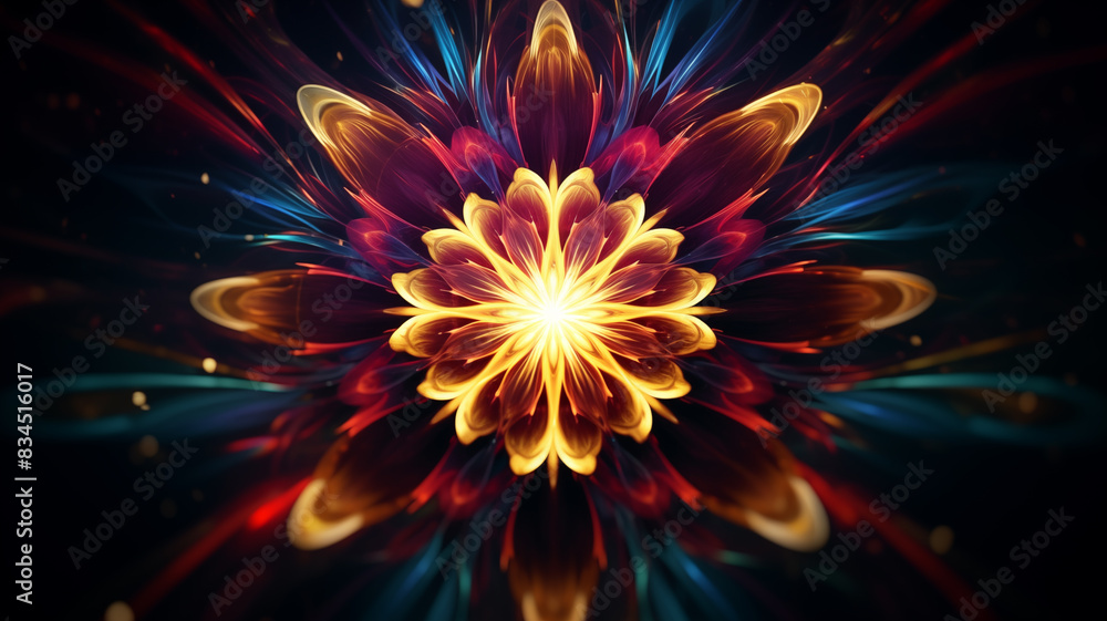 Beautiful and dazzling symmetrical artistic particle flower pictures
Beautiful and dazzling symmetrical artistic particle flower pictures