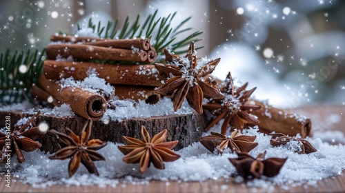 Spicing Up Snow and Winter Decor with Star Anise and Cinnamon