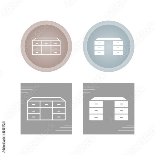 Table with Drawers Vector Icon