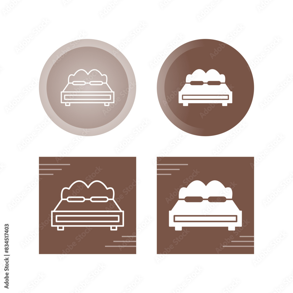 Double Bed Vector Icon Double Bed Vector Icon