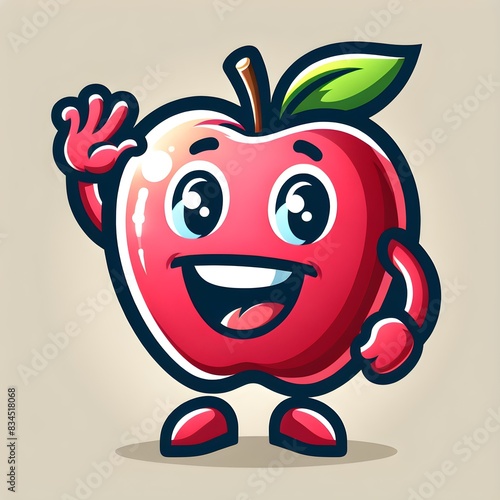 apple mascot cartoon character wearing a sunglass