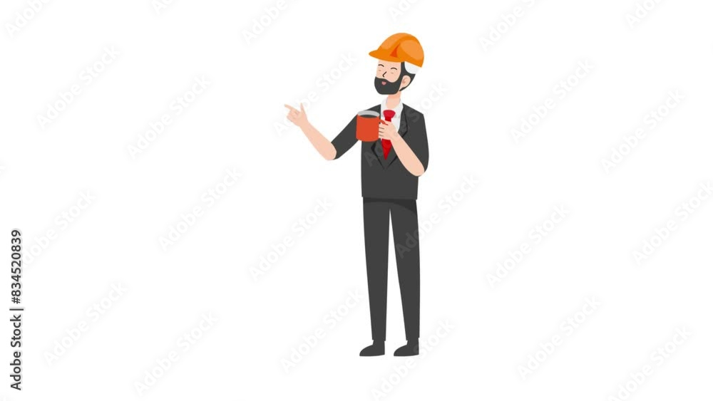 Builder holding coffee cup Builder holding coffee cup