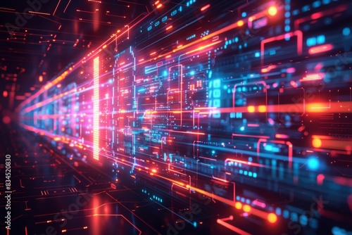 Cyber Security Data Transfer illustration created with Generative AI