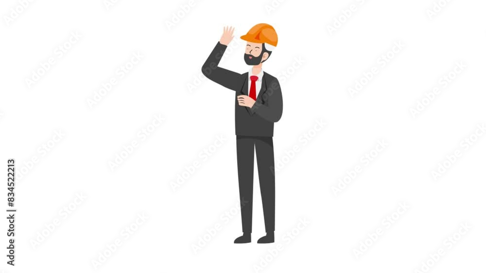 Engineer raising hand Engineer raising hand