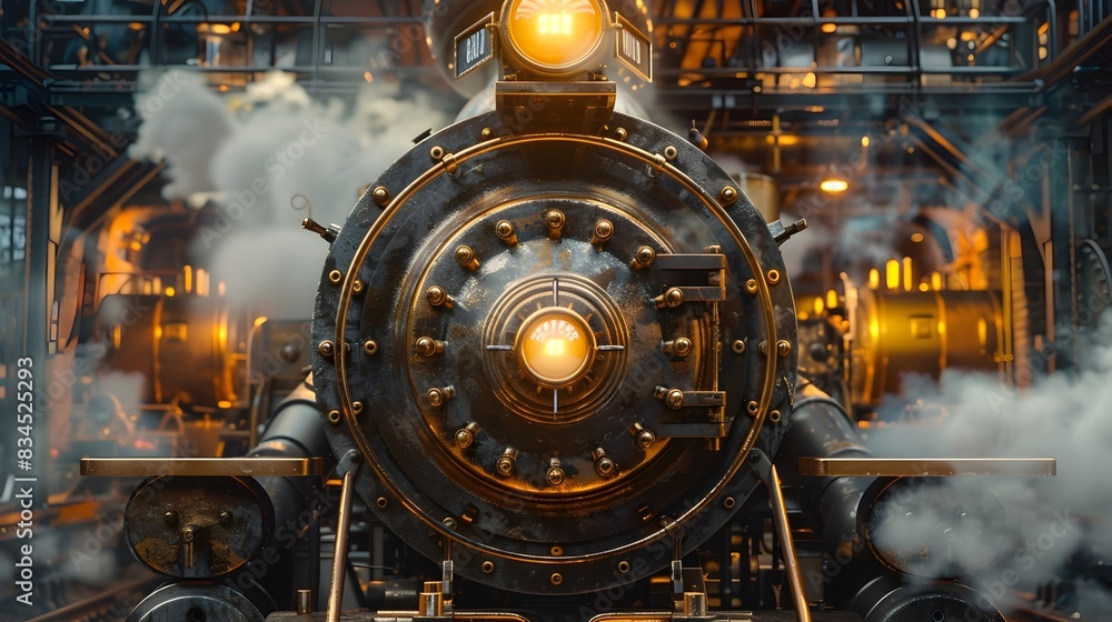 Majestic Steam-Powered Locomotive Engine:A Captivating Interplay of Power,Precision,and Expression