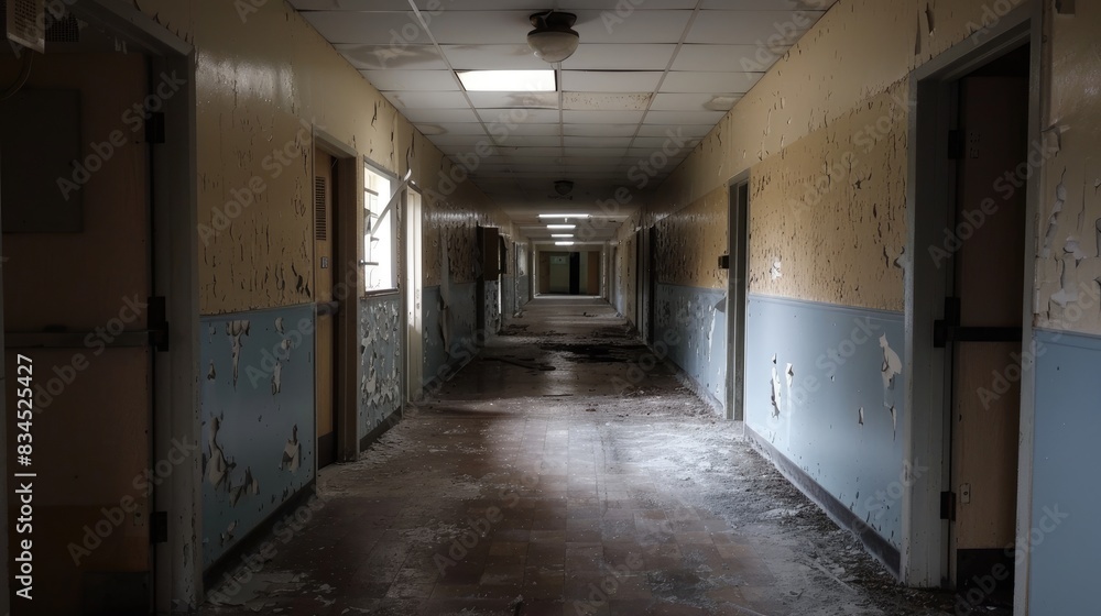 The deserted and mostly vacant former medical facility