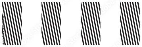Slash line border. Diagonal parallel lines divider strip. Tilt strip geometric abstract border. Slash divider. Vector illustration isolated on white background.