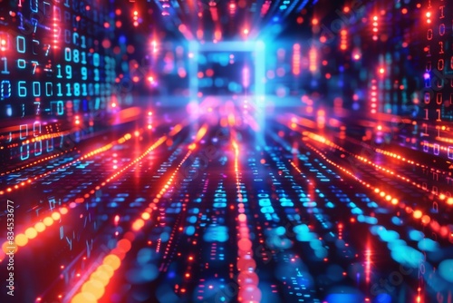Cyber Security Data Transfer illustration created with Generative AI