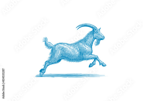 goat vector, transparent background.