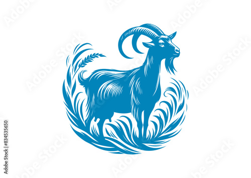 goat vector, transparent background.