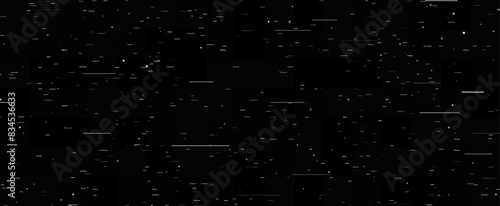 Tv video noise texture template. Rippled video tape background. Glitch vhs pixel noise wallpaper. Image distortion distressed backdrop effect. Lost or bad signal concept. Vector illustration