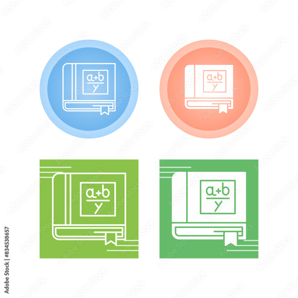 Algebra Book Vector Icon Algebra Book Vector Icon