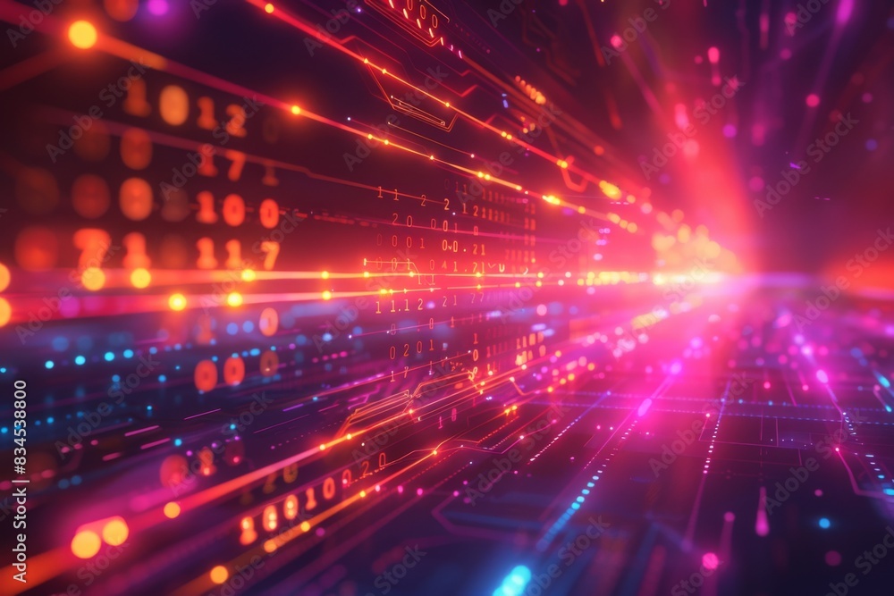 Obraz premium Cyber Security Data Transfer illustration created with Generative AI