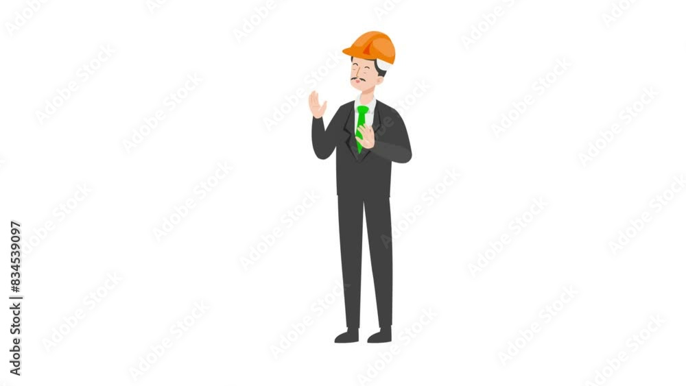 Engineer showing stop gesture Engineer showing stop gesture