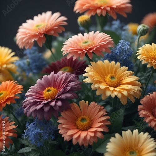 bouquet of multicolored chrysanthemums