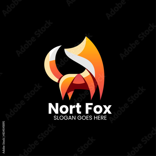 Vector Logo Illustration Fox Gradient Colorful Style